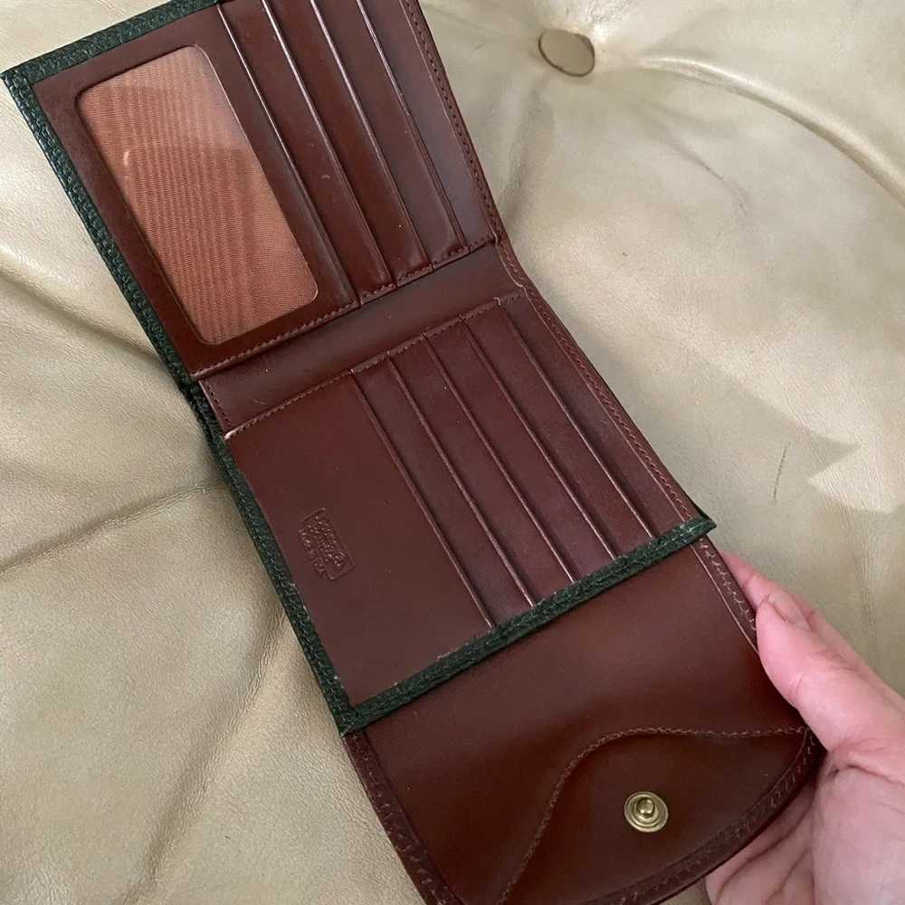 LKNW Vintage Dooney & Bourke Forest/Hunter Wallet & Oval Duck Key Fob Ring Set - Picture 10 of 13